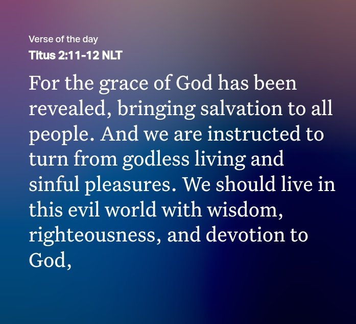 The Grace Of God has been revealed that as many that will turn to Jesus Christ, such already has been bestow with Grace and even more abundance of Grace to Live a Godly Life, Read 👇 That Again.