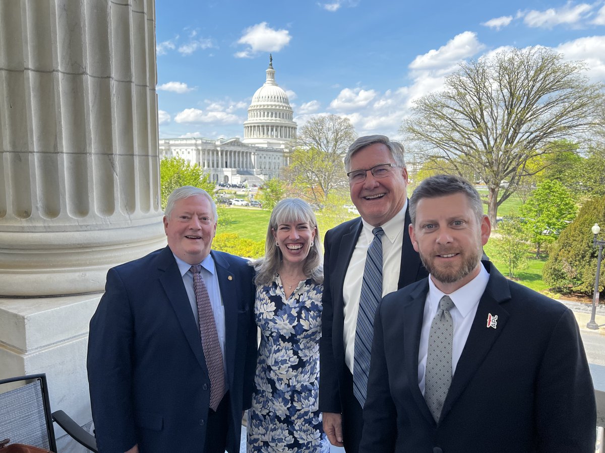 It was a beautiful day for @AMPMaritime’s Sail-In on Capitol Hill yesterday! Pictured: Joel Whitehead, @propeller_club; AWO President & CEO and AMP President Jennifer Carpenter; Bill Hanson, @GreatLDredge; and Jadon Silve, @APLShipping.