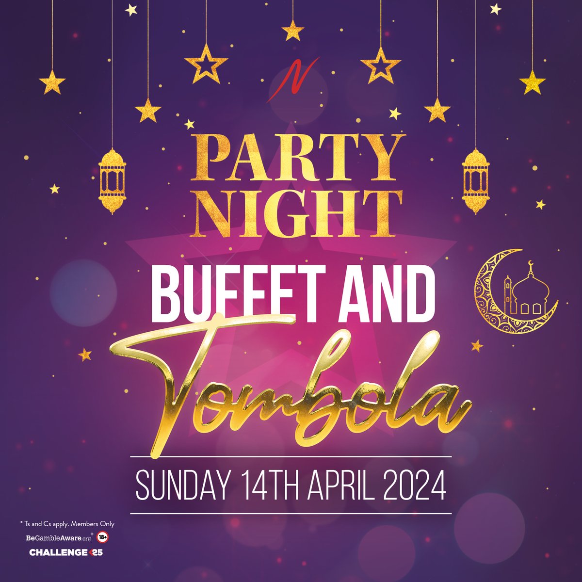 3 days to go until our Party Night 💥 Our mega £500 Freeplay tombola, means everyone's a winner! Plus, they'll be a free buffet from Aziz Catering AND a Belly Dancer from 10:30pm 🙌🏼 🌙