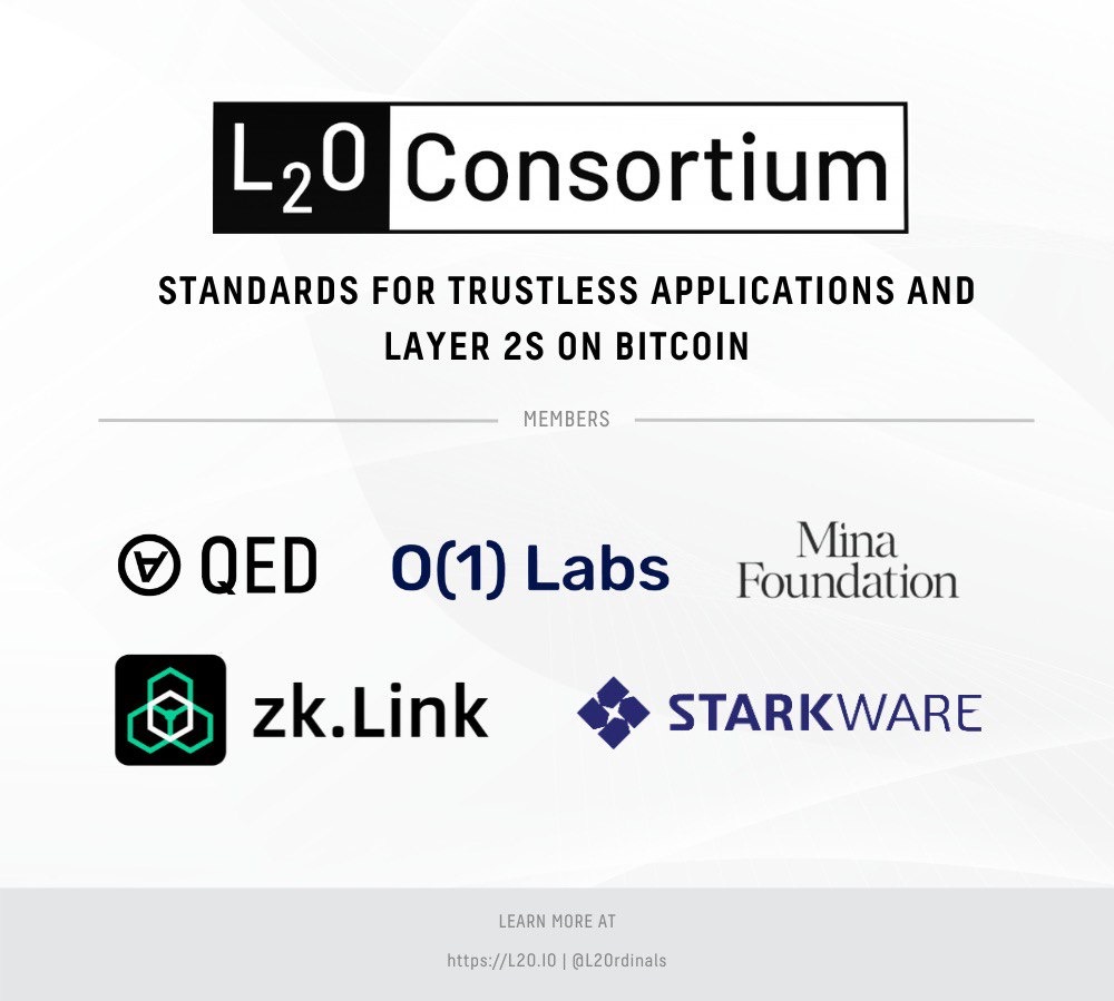 @QEDProtocol Excited to announce the launch of the L20 Consortium, in partnership with @StarkWareLtd @EliBenSasson @zkLink_Official @MinaFoundation and @o1_labs with a commitment to Bitcoin native security, internet scale, and interoperability to applications and L2 solutions.