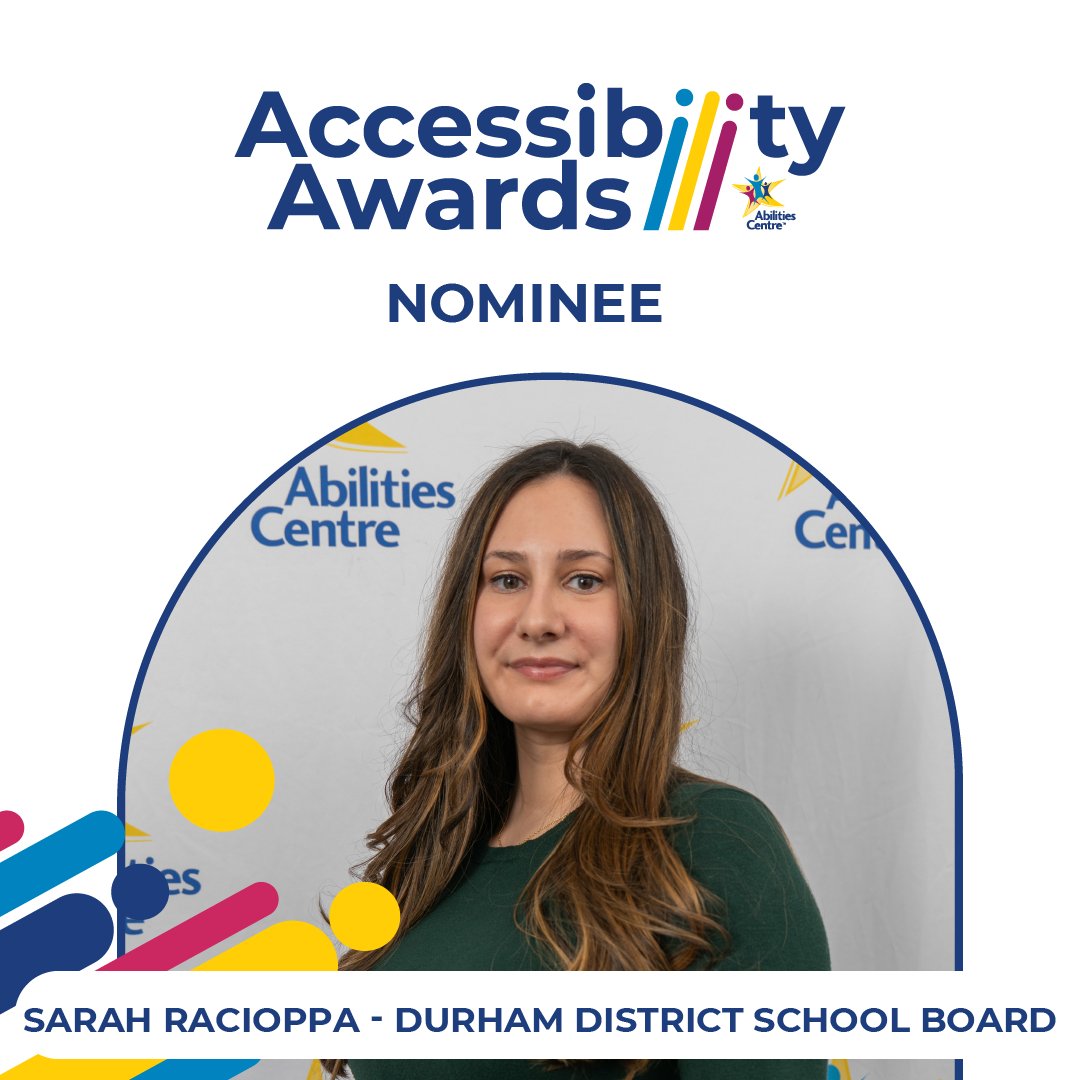We are excited to announce Sarah Racioppa – @DDSBschools as a nominee for Abilities Centre’s Accessibility Awards. DDSB completed the Leading Equitable and Accessible Delivery (LEAD) process, and has been continuing their journey to further accessibility and inclusion. #DDSB