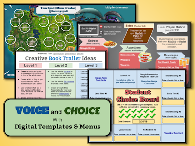 Allow your students VOICE and CHOICE with digital templates and menus. sbee.link/yvaguhj3df via @tommyspall @bisdwiredteam #edtech #educoach #teaching