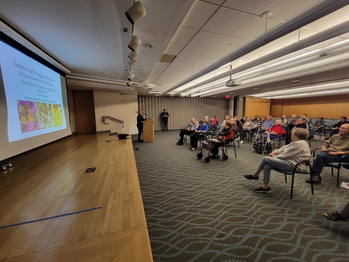 Just finished talking horticulture and meteorology to a wonderful group at Orchard Cove in Canton. Love doing these talks. Such great questions!