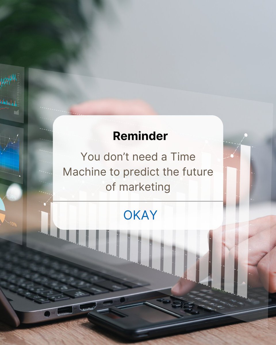 You don't need a time machine to predict the future of marketing. You just need us. #FutureOfMarketing #DrRissysWriting