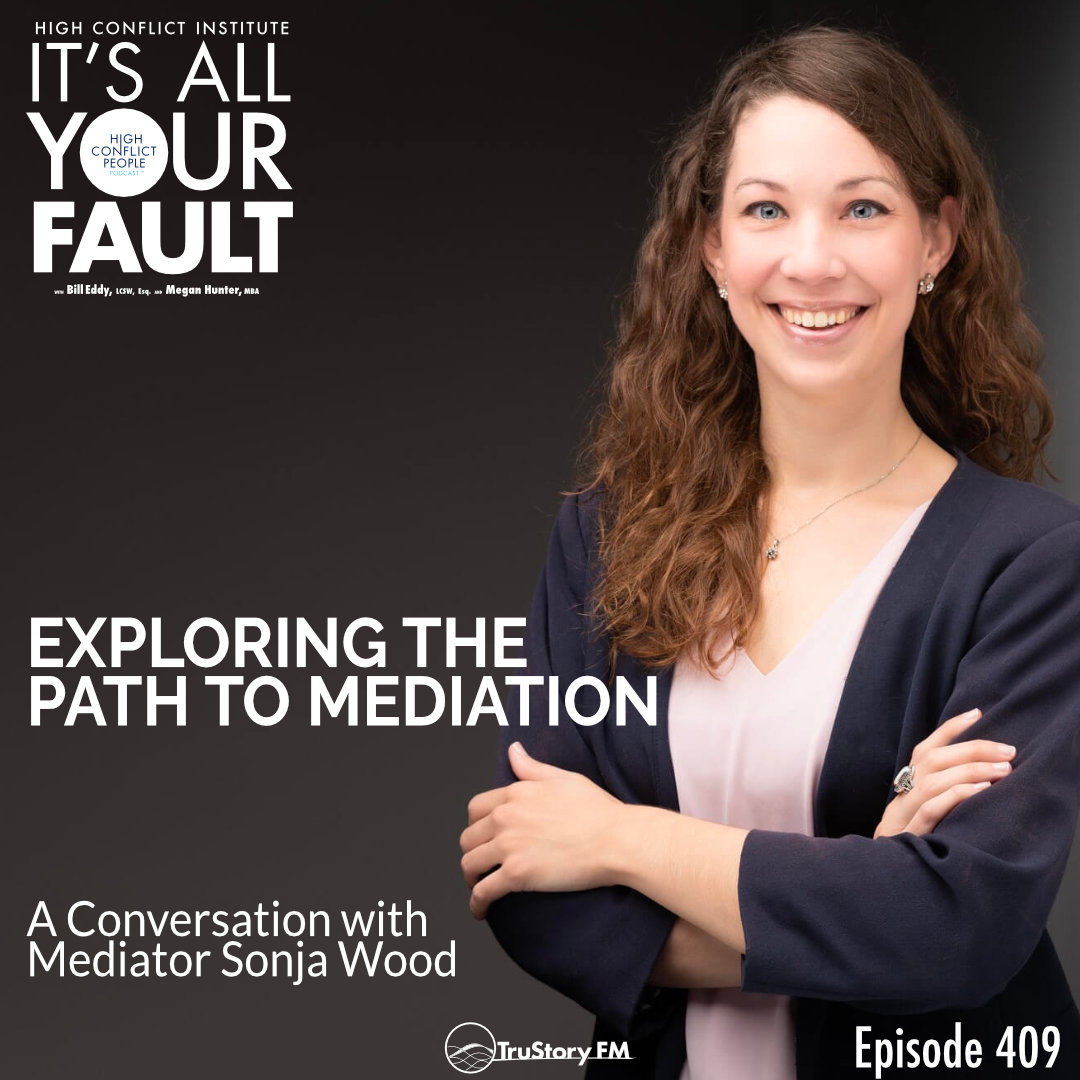 Join Bill Eddy and Megan Hunter in another enlightening episode featuring special guest mediator Sonja Wood. Discover Sonja's inspiring journey from chemistry to mediation, navigating cultural differences, and advocating for constructive conflict resolution.