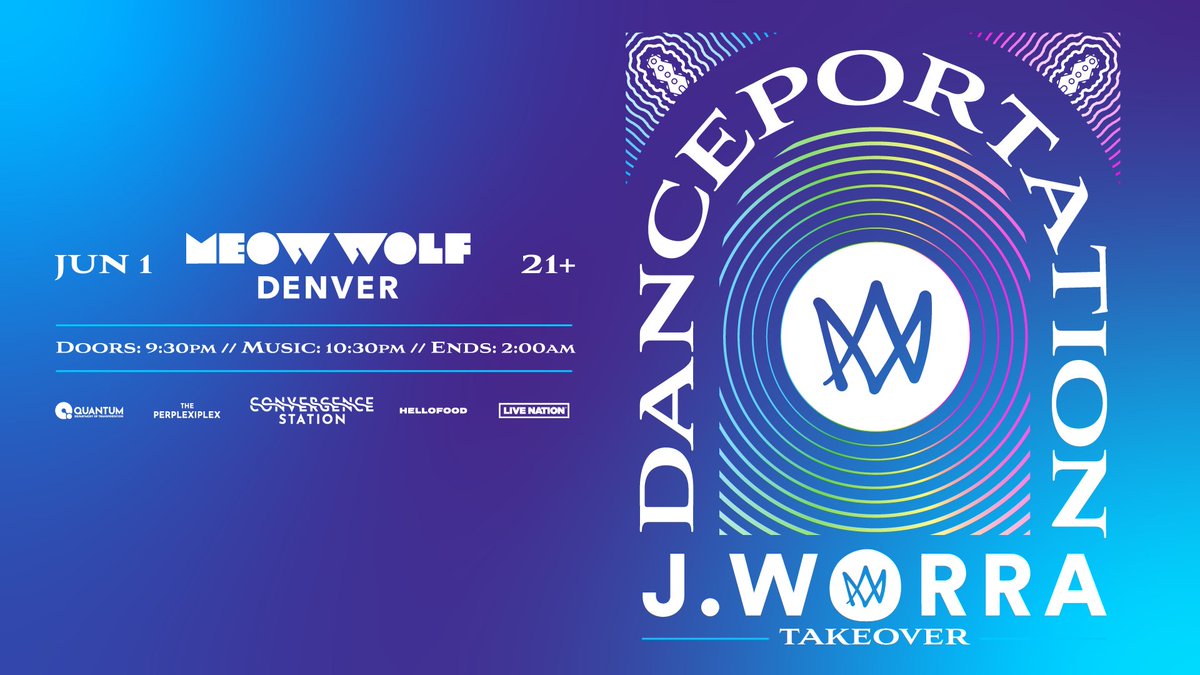 🎉🚀 SPECIAL EVENT ALERT!🚀🎉

Join us for the highly anticipated return of Danceportation on Saturday, June 1st at Meow Wolf Denver! This latest installment will feature a very special takeover from none other than J. Worra ! 

🎟️:  meow.wf/danceportation