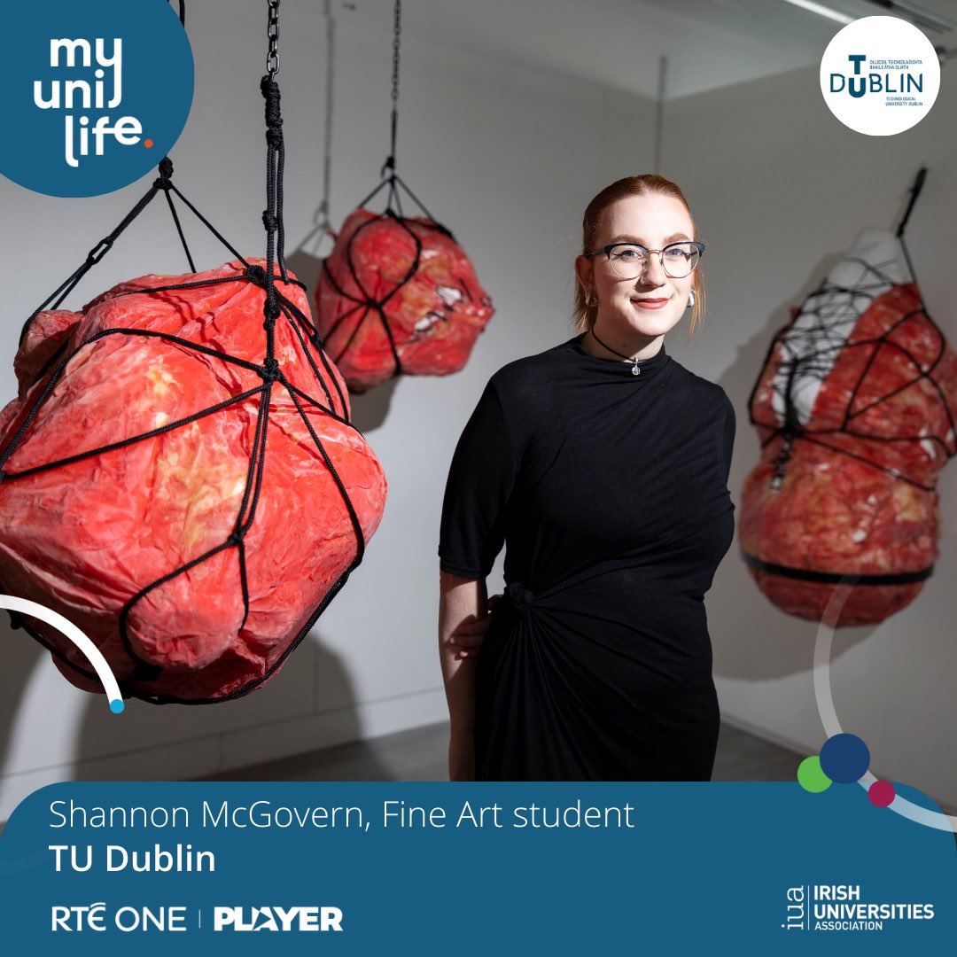 In the finale of #MyUniLife we re-visit Fine Art students Shannon and Oisín at their graduate exhibition🎓 This is a day filled with excitement and nerves as they showcase their hard-work to an audience of industry professionals🎨 Catch the action tomorrow at 8pm on RTE One.