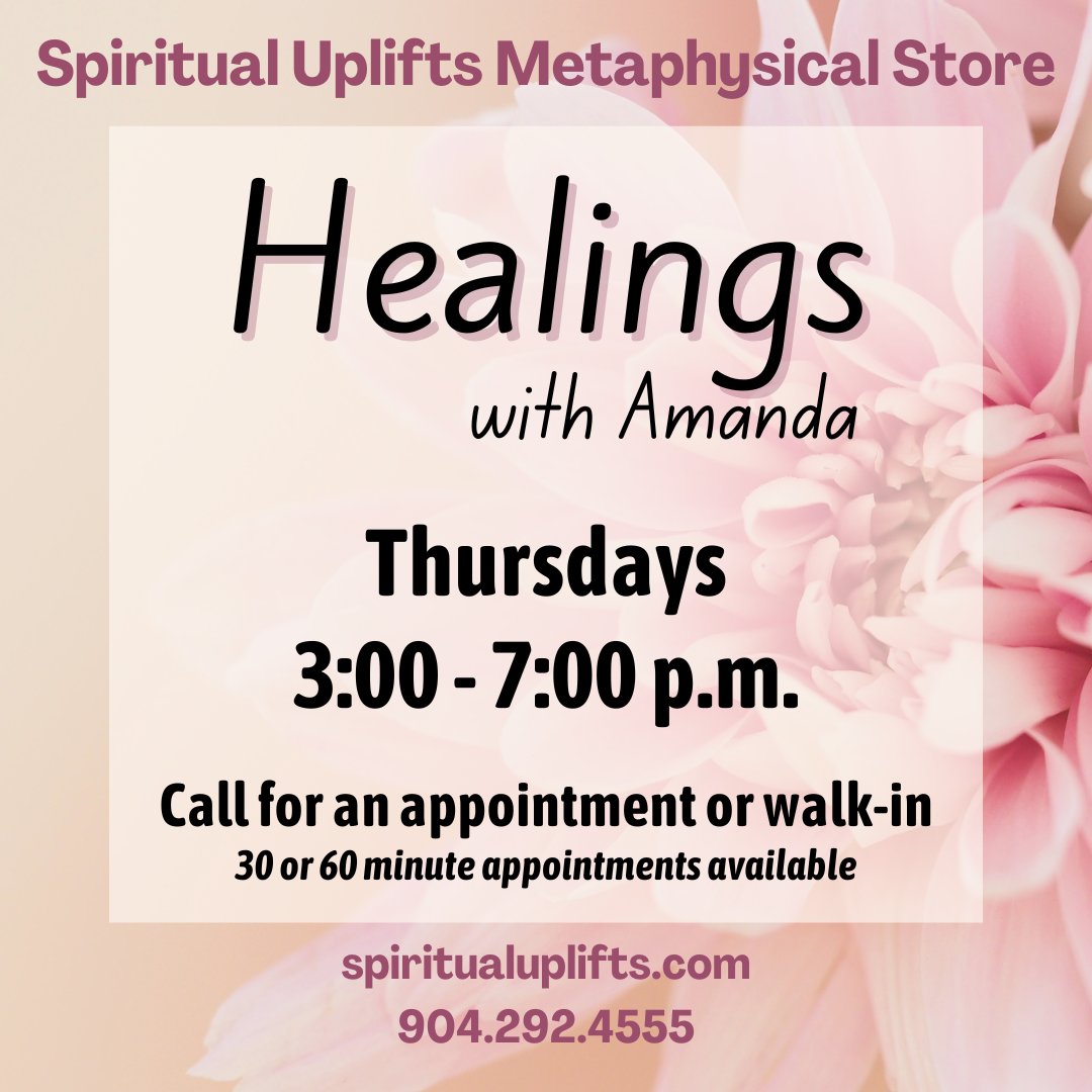 Healings by Amanda call for appointment 904-292-4555
#energyhealing #healing #energy #meditation #reiki #love #spirituality #chakrahealing #energyhealer #positivevibes #energywork #tarot #awakening #lawofattraction #wellness #energyiseverything #chakra #goodvibes #healingcrystals