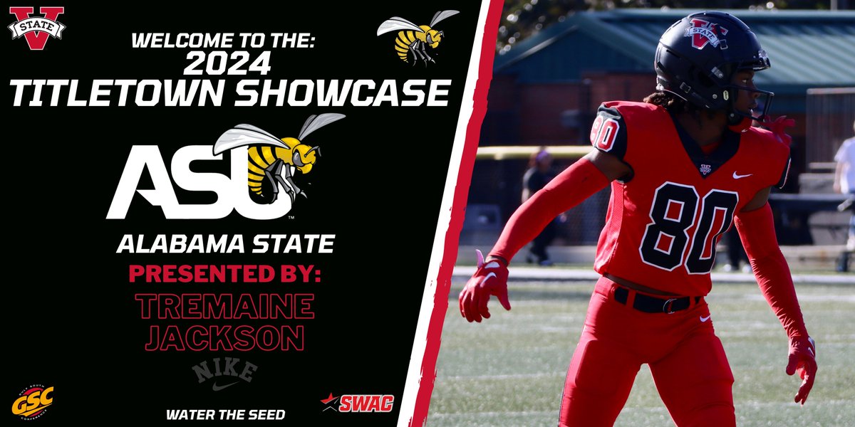 🔴⚫️Confirmed ⚫️🔴 Alabama State University is coming to the Titletown Showcase!! We're juiced to have the SWAC represented in Titletown! Sign Up with this link⬇️ tinyurl.com/3tmtnpxx #WaterTheSeed