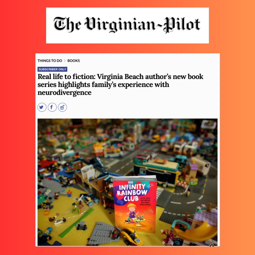 April is Autism Acceptance Month. The Infinity Rainbow Club was featured on the front page of @virginianpilot when it launched. The book series is not so much about neurodivergence as it is about kids who happen to be neurodivergent having fun. #ActuallyAutistic @NaomisLitPix