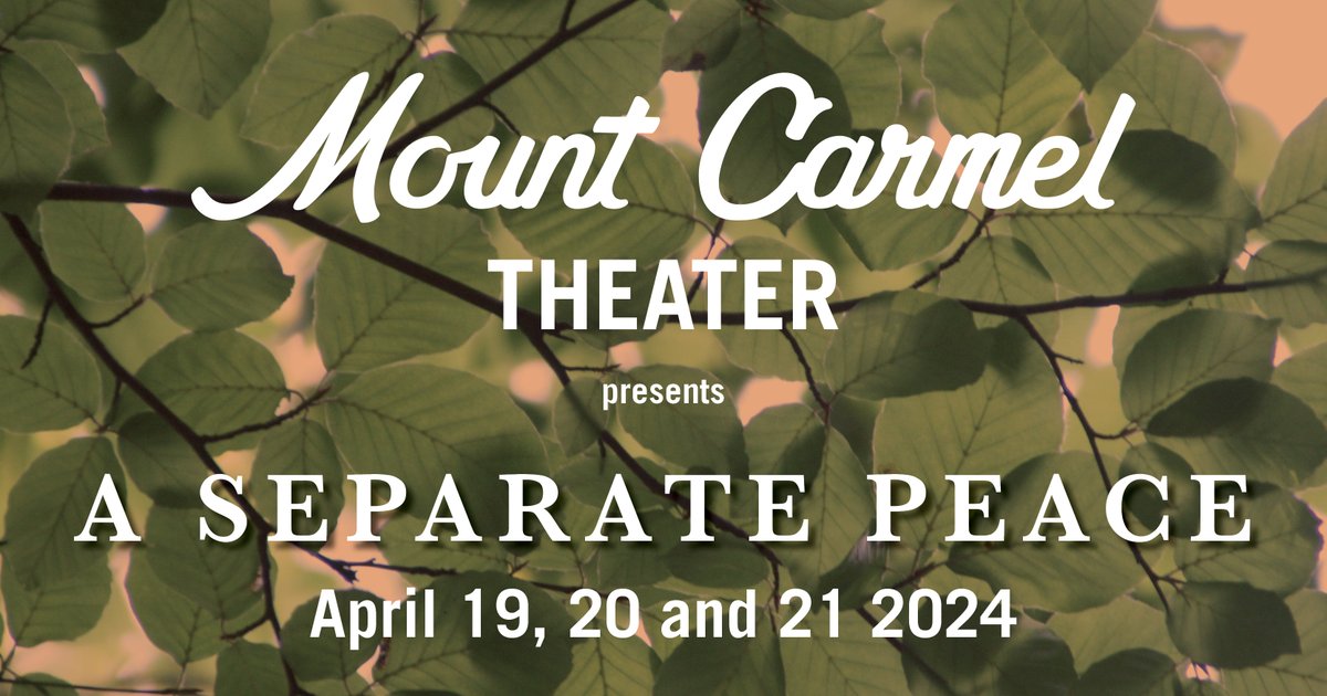 Have you purchased your tickets yet for Mount Carmel Theater's production of 'A Separate Peace?' Our actors and crew have been working very hard to bring you a great show! We are so excited for next week's performances. mchs.org/students/theat…