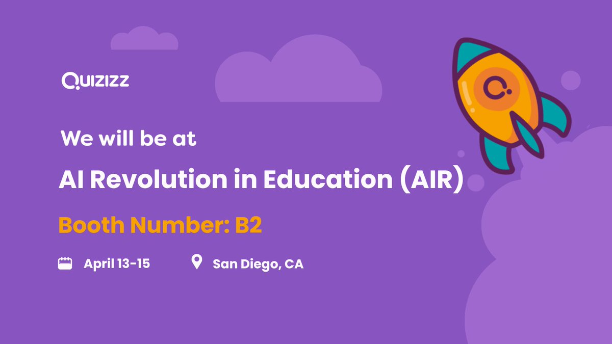 They had us at @PaulaAbdul and @BillNye. Straight up. We will be in Booth B2 at the AI Revolution in Education Conference in two days. We'll demo Quizizz AI, give away socks, and fan out over the amazing lineup of presenters. 🤖 ☀️ @asugsvsummit #EdTech #ASUGSVSummit