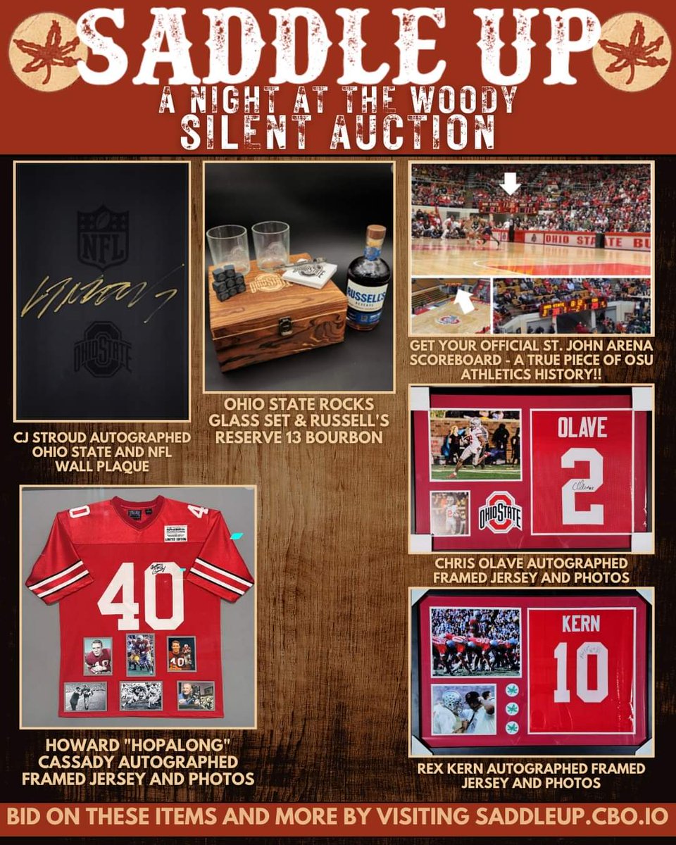 The gates are open and we are off to the races on the SADDLE UP SILENT AUCTION! This auction is packed full of perfect items for Buckeye fans! Silent Auction: saddleup.cbo.io Ticket Link: universe.com/saddleup