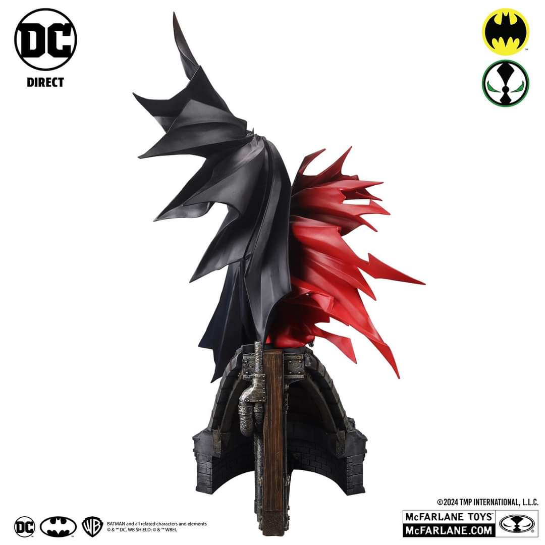 🦇💥ALERT💥🦇 #Statoversians! 👁🌛👁 🫶 “In honor of the 30th Anniversary of McFarlane Toys comes a new resin statue design by Todd McFarlane from his cover art on the iconic 1994 best-selling Spawn Batman crossover comic written by comic legend Frank Miller. -Features Spawn…