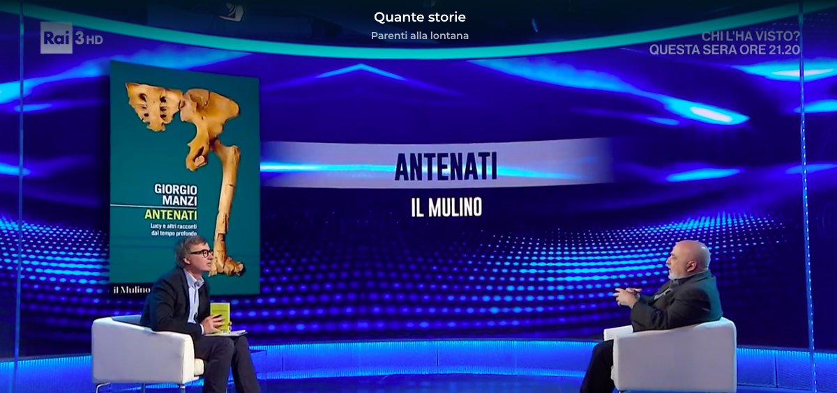 Se avete perso la bella puntata di @QuanteStorieRai con @giorgiozanchini e il prof @gi_manzi, autore di 'Antenati. Lucy e altri racconti dal tempo profondo', potete rivederla qui: 👇 raiplay.it/video/2024/04/…