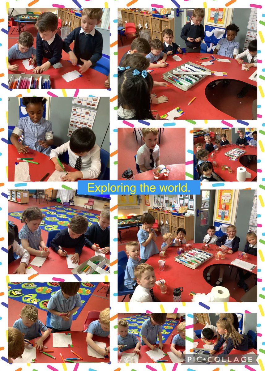 Year 1 and Reception have had lots of fun, exploring the world in after school club today. We focused on Rainbows, we talked about how a rainbow is made. We then grew our own rainbows using kitchen roll and we made another one using skittles.@OurLadyandAllS1