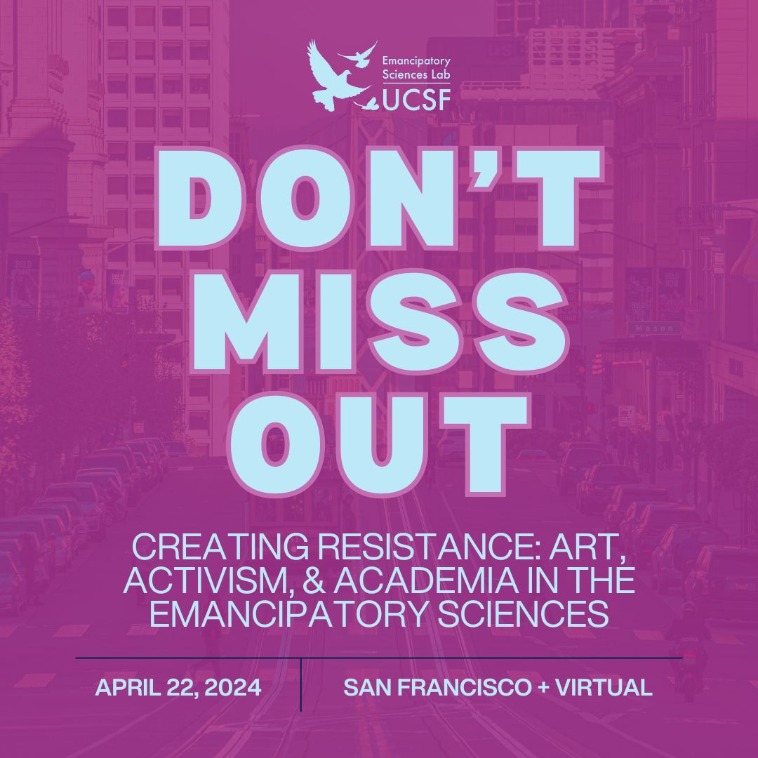 You don't want to miss our upcoming event:

"Creating Resistance: Art, Activism, &amp; Academia in the Emancipatory Sciences"

feat. @DrRupaMarya <a href="/drbernielim/">Dr. Bernie Lim, MD, MS</a> <a href="/shufshenwang/">Sophie Wang // shuf</a> <a href="/taylormcruz/">Taylor M. Cruz</a> and more!

April 22, San Francisco and Virtual

Tickets here: buff.ly/3vVLPVB