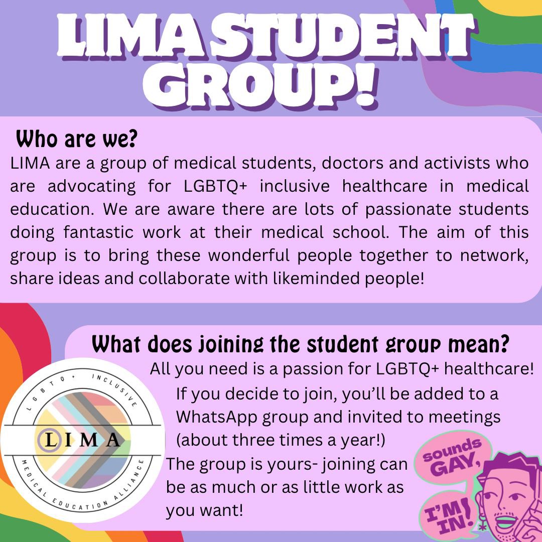 Join LIMA’s Student group! 📣 Our next meeting is 18th April 6pm on google meets! Message us on Instagram/X or email us to be added to the group. We are super excited to meet and work with all of you!! 💕🏳️‍🌈🏳️‍⚧️