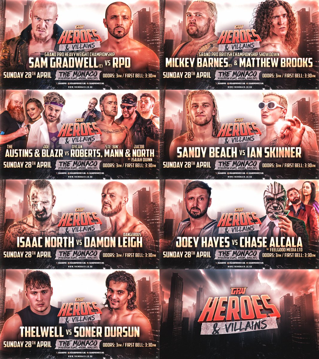 🙌 Full card for April 28th 🙌 Join us for pro wrestling done right with matches that matter 💯 🎟️ Tickets available 🎫 skiddle.com/e/37267277