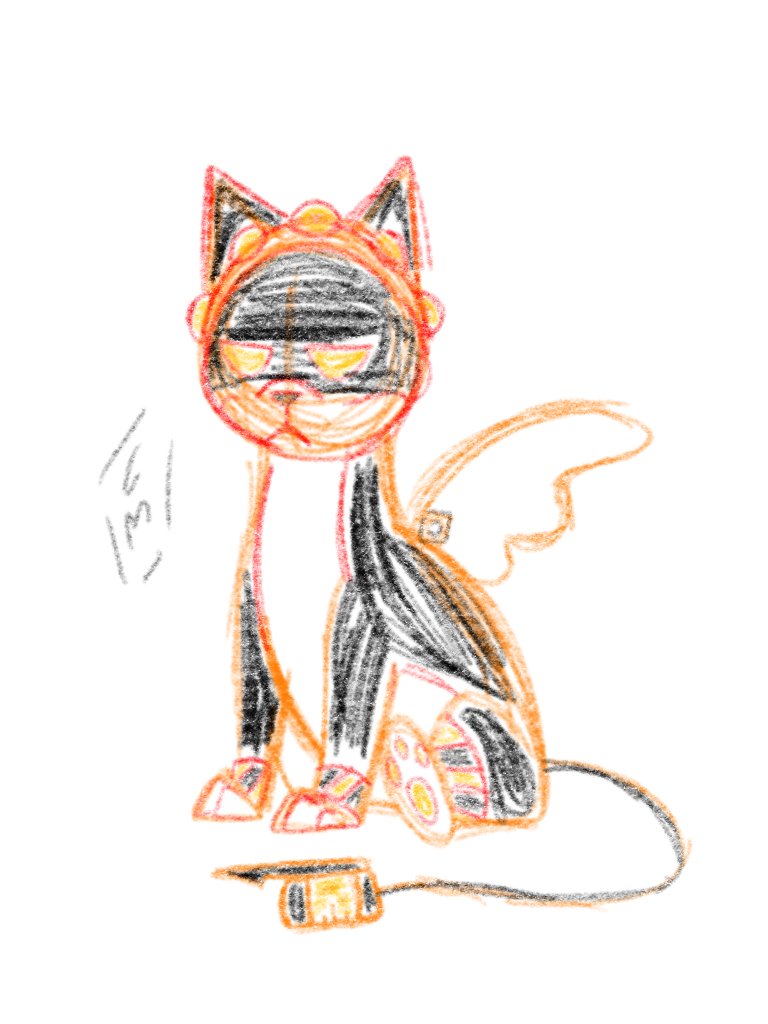 CreatorsMayhem's tweet image. There&apos;s Crow Uzi and N dog. But what a about V cat? [This just a quick sketch idea]
#MurderDrones
#Vmurderdrones 
#MurderDronesplush