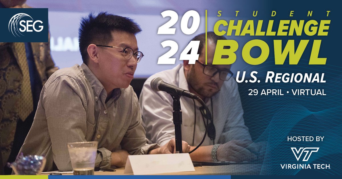 The SEG Challenge Bowl competition tests students’ breadth and depth of knowledge about #geoscience (#geology, #geophysics, #geography, and some #geodesy). Teams are two students and can come from different universities.

Registration closes 26 April. More info: jdostal@seg.org .