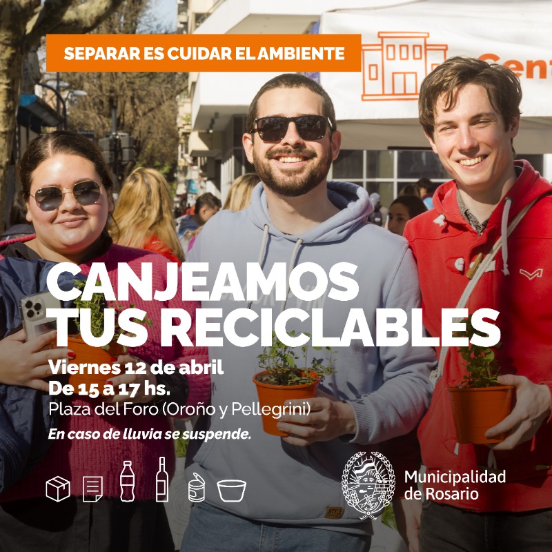 ¡Empiezan los canjes de reciclables! ♻️ Prepará papel, plástico, cartones, vidrio, metal y telgopor para cambiarlos por productos sustentables. Si venís, también colaborás con emprendimientos sociales que reúnen y revalorizan estos materiales 💪 ➡️bit.ly/4aR6skV