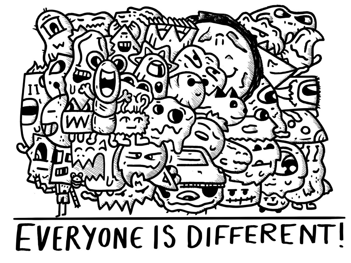 Respect everyone for their differences - that’s what makes us so cool!!! - #everyoneisdifferent #respect #doodle #art #artist #design #create #fun #joewhale #thedoodleboy