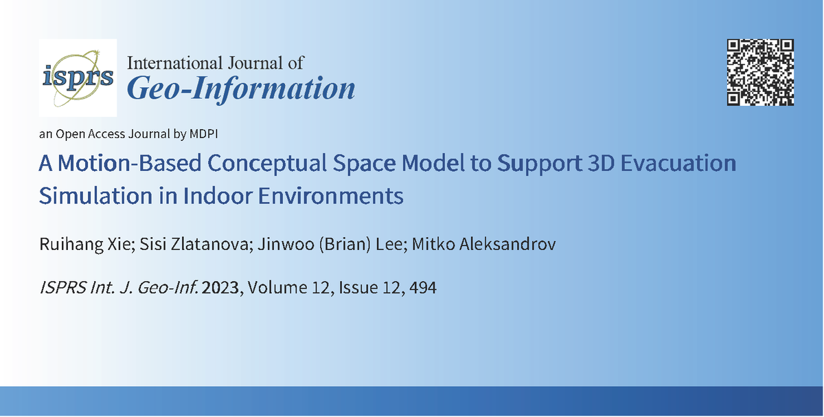 #Issuecover for @ISPRS_IJGI🥳🥳
'A Motion-Based Conceptual Space Model to Support #3D Evacuation Simulation in #IndoorEnvironments'

🙌Free access: mdpi.com/2220-9964/12/1…