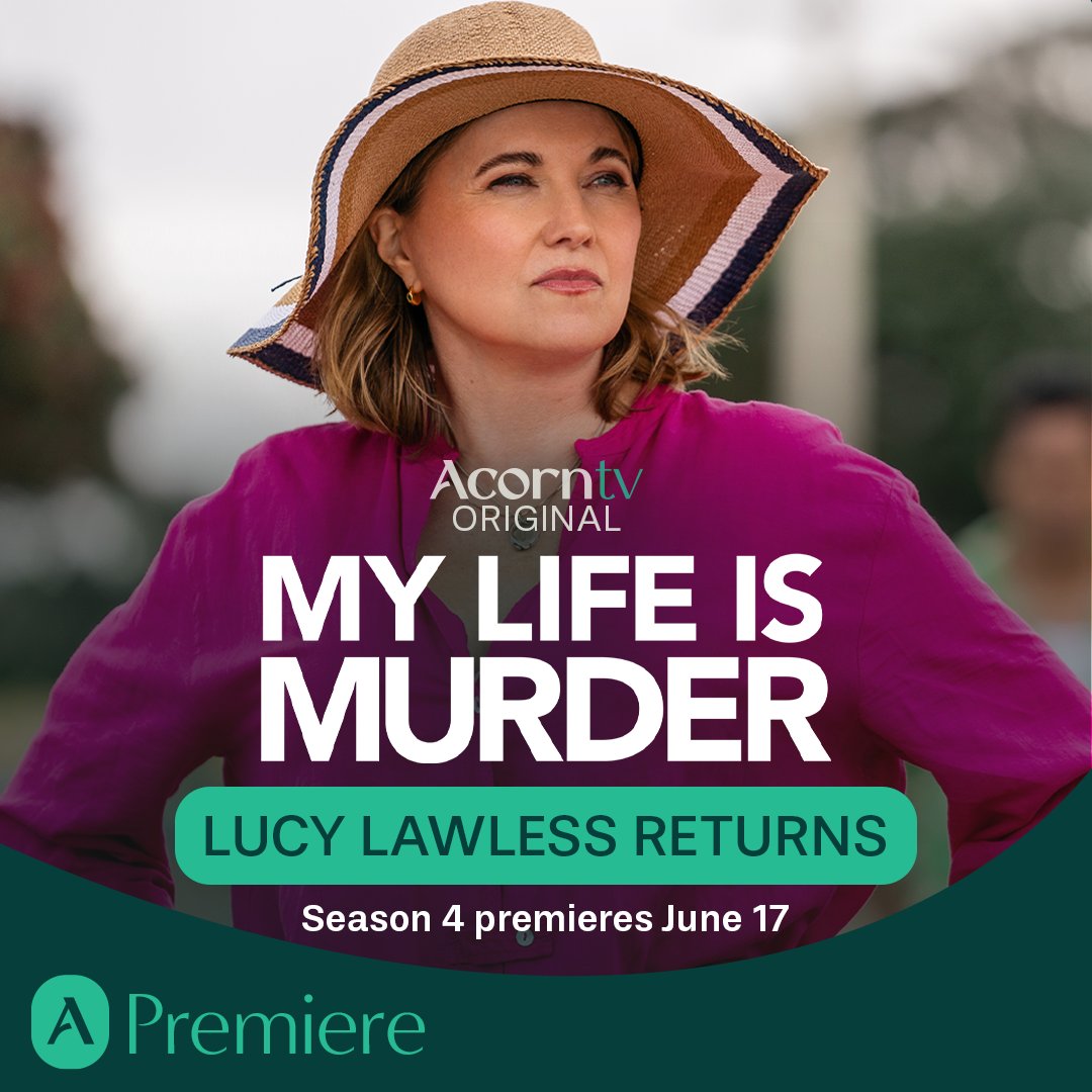 This summer is shaping up to be brilliant! Lucy Lawless returns as Alexa Crowe in #MyLifeIsMurder, coming to Acorn TV June 17.