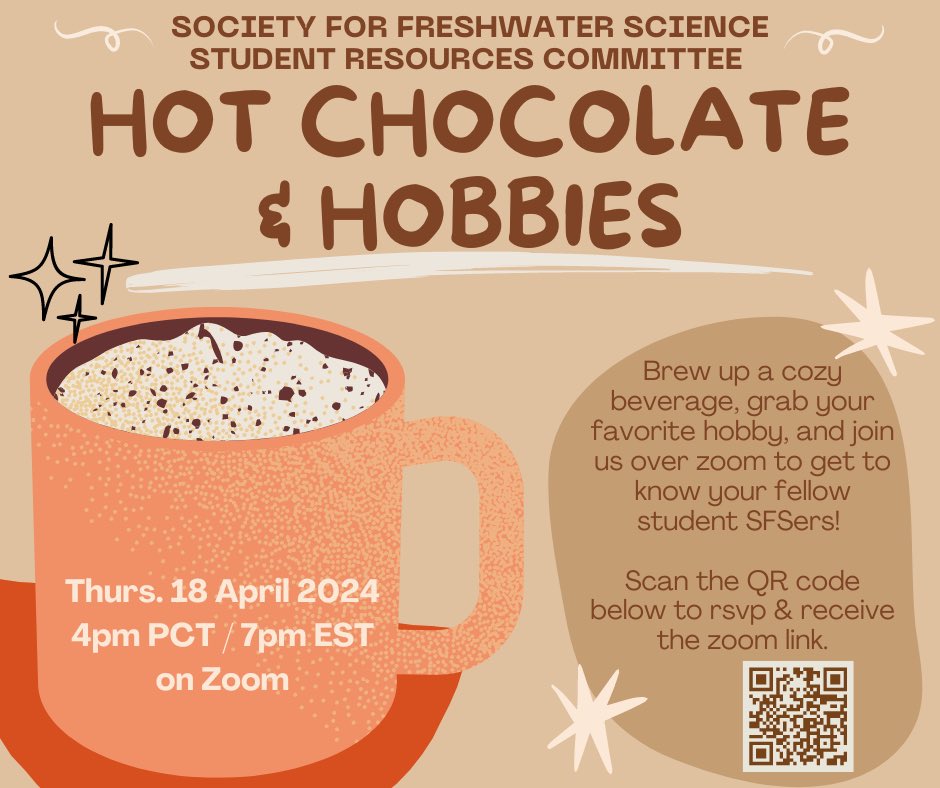 SFS Students (@sfs_src) on Twitter photo Want to get to know other student members of SFS? Join us for virtual hot chocolate and hobbies on Thursday April 18th!! Want to get to know other student members of SFS? Join us for virtual hot chocolate and hobbies on Thursday April 18th!!