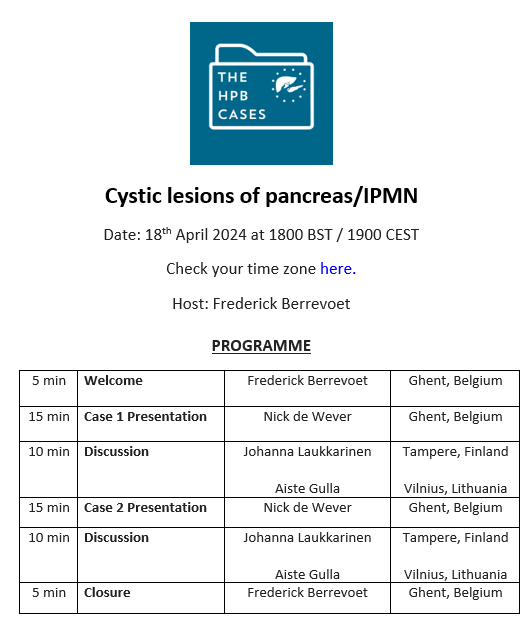 🌟#HPBCases Session 5 Cystic lesions of pancreas/IPMN Register for Free - eahpba.org/education-and-… @IHPBA