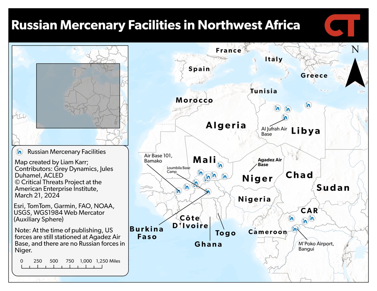 NEW | A pro-Russian & Wagner Group–linked African outlet claimed that Russian Africa Corps soldiers will “soon” deploy to Niger, supporting CTP’s assessment that the Nigerien junta may contract Russian soldiers to help fill the gaps left by departing Western assistance. 1/4