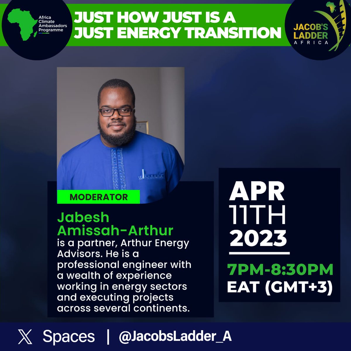 Let's amplify African voices in the global conversation on climate change. Our actions today will shape the future of our planet tomorrow.
#JustEnergyAfrica #ACAP2024
Jacobs Ladder Africa
@ACAProgramme @JacobsLadder_A
@Sellahb