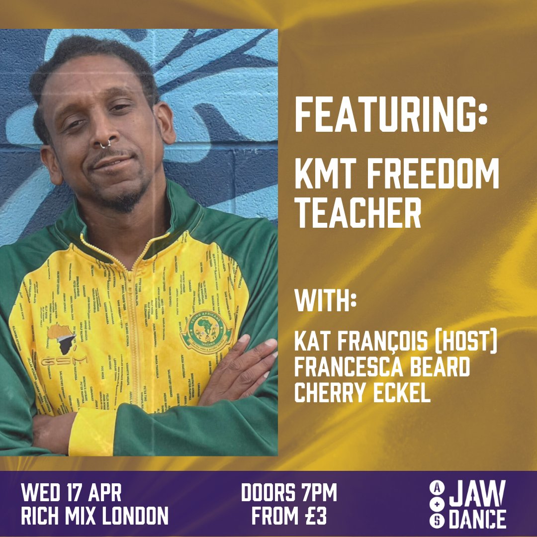Jawdance heads to @RichMixLondon next Wednesday! 🙌 Join poets KMT Freedom Teacher (@may_gdn), Cherry Eckel, @FrancescaBeard & host @katfrancois for a fab evening of poetry + an open mic! 📆 Wed 17 April 🕖 7pm 📍 @RichMixLondon 🔗 bit.ly/3U4Gt2h #Jawdance #Poetry