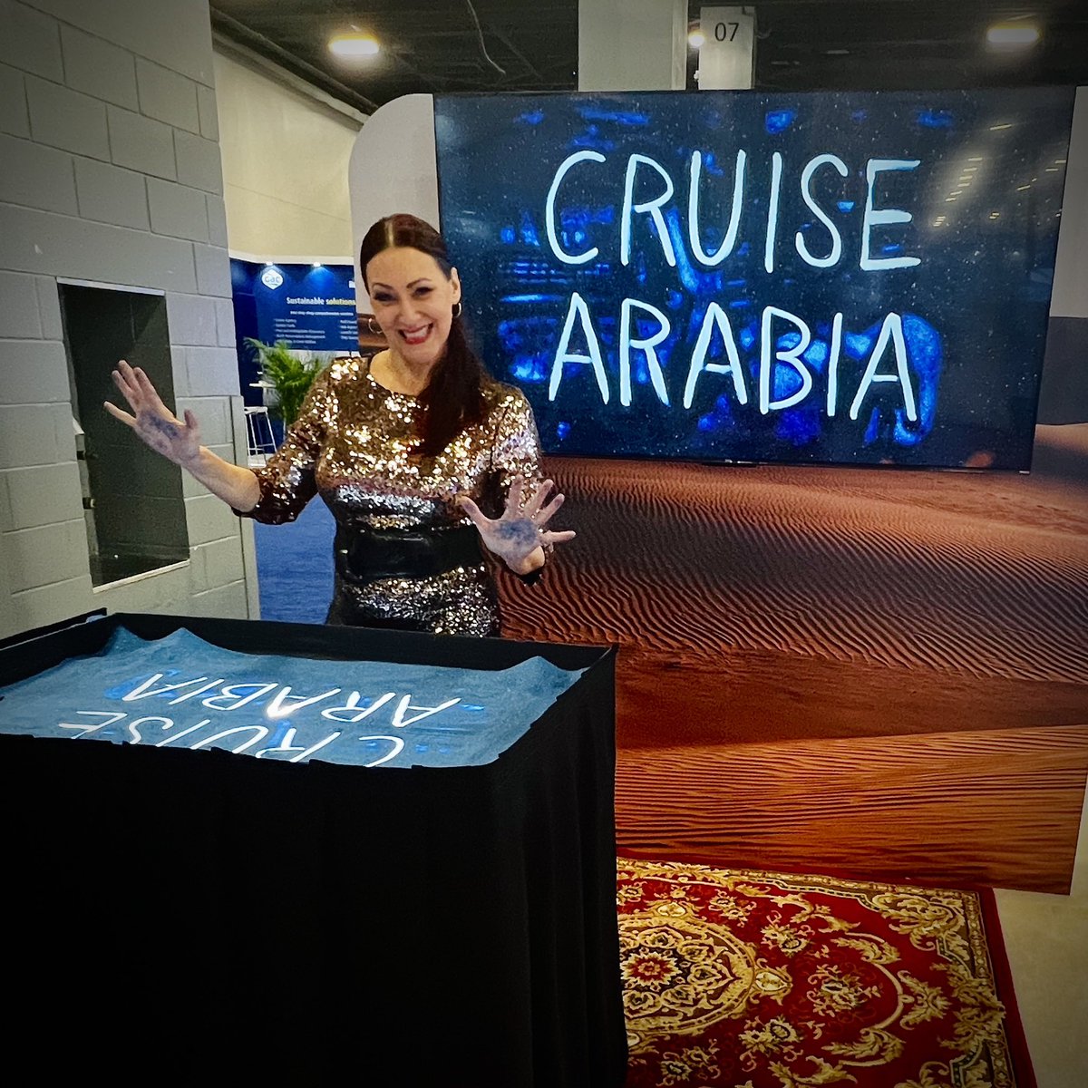 Last chance to see me perform at Seatrade Cruise Global Miami Beach! Cruise Arabia Booth 806 Last show 12:30!

🖐🏼✨🌊🚢✨
cruise-arabia.com
sand-artist.com

#sandartist #sandanimation #sandstory #storytelling #art #artist #cruise #cruisearabia #seatradecruiseglobal