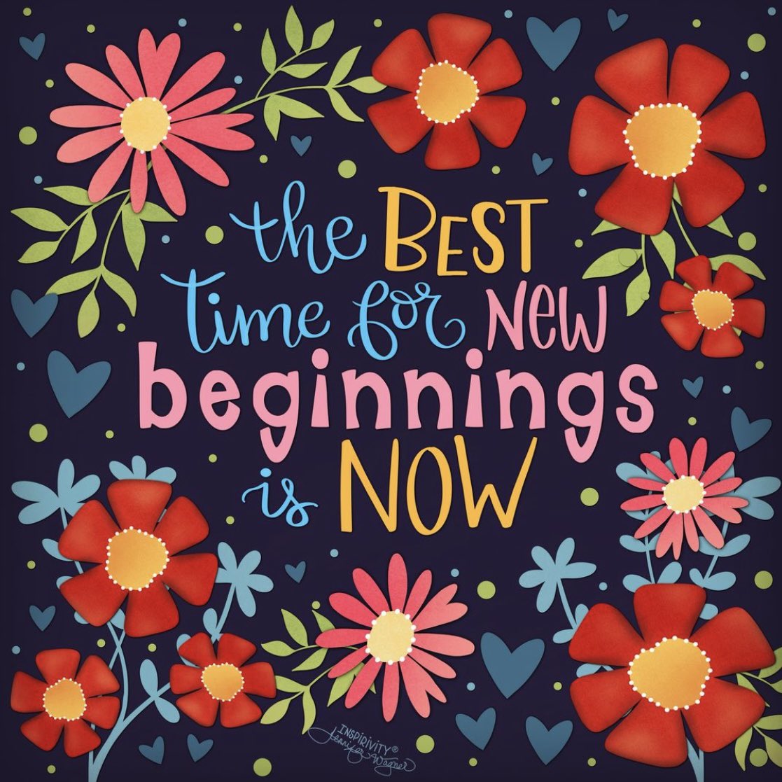 It’s never too late to make a start or try again. The best time for new beginnings is now Image: @inspirivity