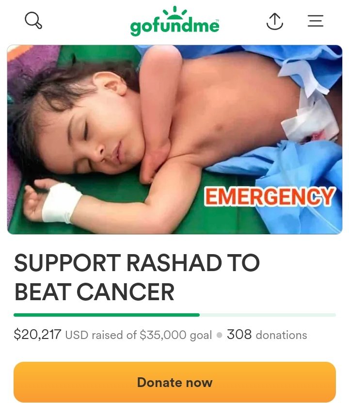 📢#Donate_or_Share🤲🏼 Donate - donate - donate. Everyone please donate to this appeal. The least you can do is repost, God willing. We are raising money to help Rashad beat cancer. He is from a very poor family. In Yemen 👇🔄😔 gofund.me/755c6dab