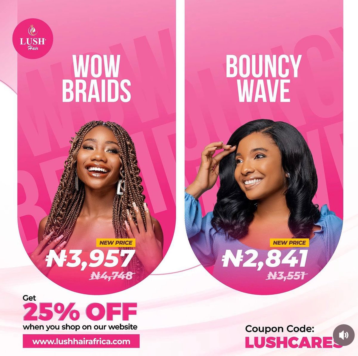 Irrespective of the economic situation, Lush cares. 💞 Why not Use our discount code 'LushCares' to shop on lushhairafrica.com and enjoy 25% off any hair extensions you buy. Spread the goodness guys!!! 🥰 #LushHair