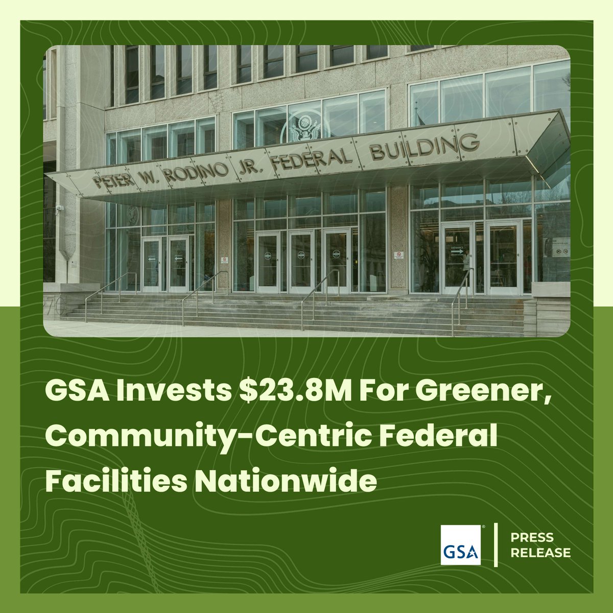 @USGSA is announcing $23.8M for 13 projects through GSA's Good Neighbor Program and the #InflationReductionAct, improving building sustainability & benefiting communities across 10 states. ow.ly/RKiy50Rehom