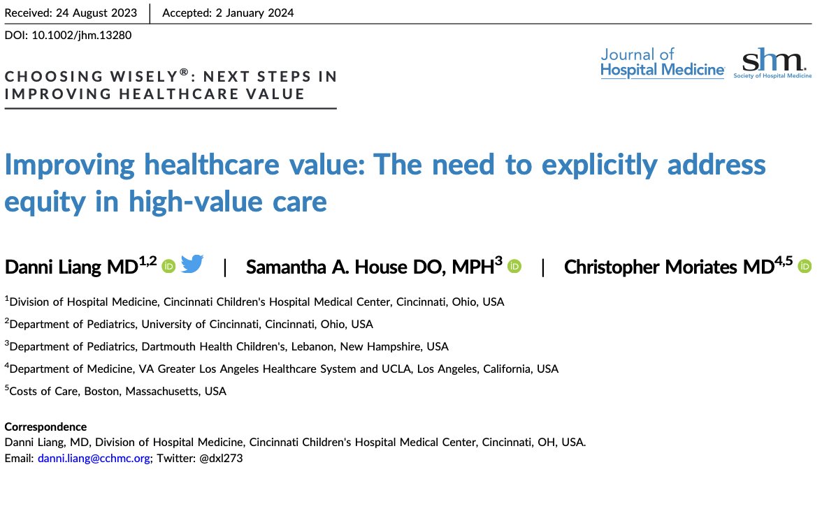 🌍♻️ Striving for equity in high-value care? Read our new article to discover strategies for improving healthcare outcomes for diverse populations. #HealthEquity #HighValueCare 🔗: …mpublications.onlinelibrary.wiley.com/doi/10.1002/jh… ✍️: @dxl273, @chrismoriates, @pedidrhouse, @safelydoingless