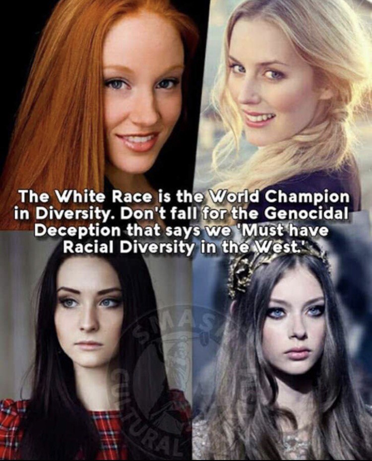 Now this is the beautiful White diversity Europe, America, Australia, New Zealand, Canada and South Africa are meant to have  🧡💛💙🤍