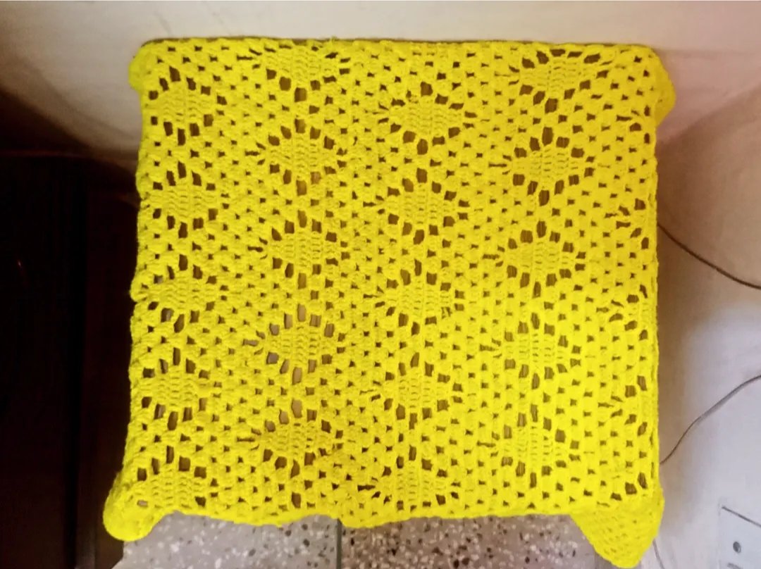 WondersKnitting's tweet image. Yellow Colored Table Cover #tablecover #knittingpattern