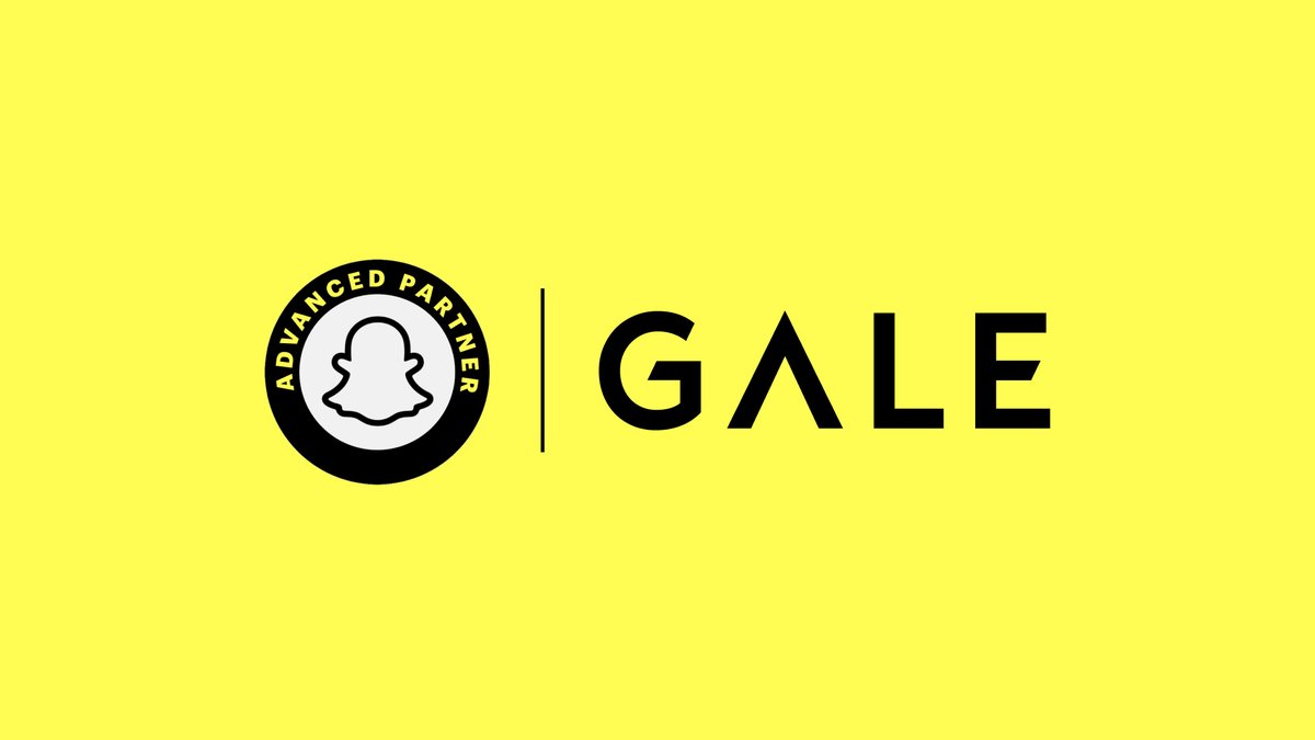 We're proud to share that GALE has been selected by @Snap as an inaugural badged partner for its new Advance Partner Program. As part of this select group, we look forward to partnering even more closely w/ Snap to develop innovative solutions that drive results for our clients.