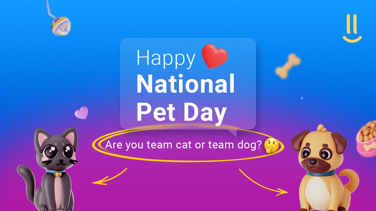 It's #NationalPetDay! Are you on team cat or team dog? Or do you have a different pet? #HappyNationalPetDay #PetDay #PetLovers #CatLovers #DogLovers #HappyPetDay