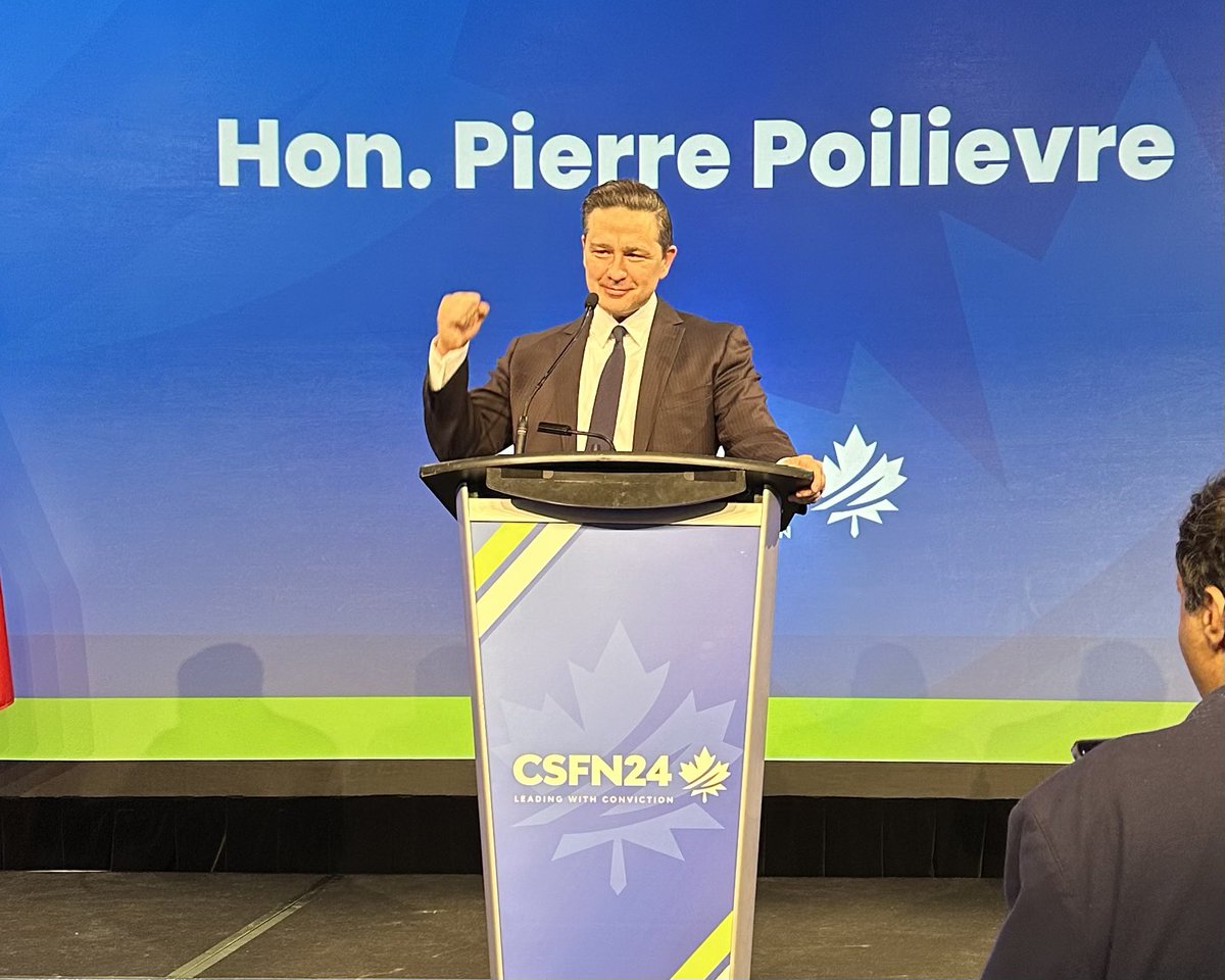 Hon. @PierrePoilievre, Leader of the Conservative Party of Canada discussing: Bringing Home the Common Sense Canadian Way during his keynote speech at #CSFN24. 

Let’s bring it home #CSFN24 

#LeadingWithConviction #CSFNConference
