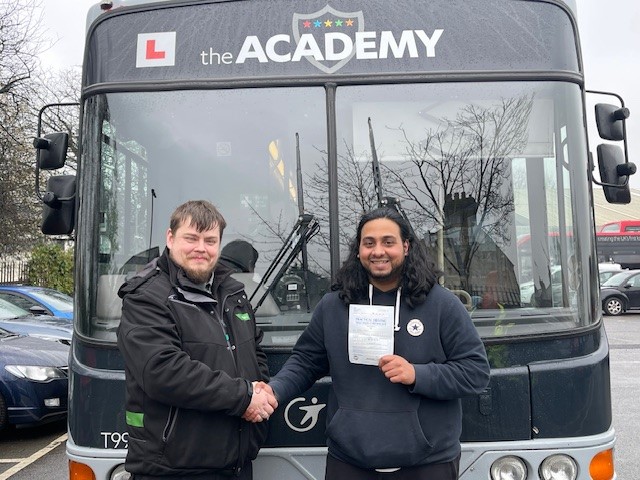 🥳A huge congratulations for Saqib who has recently passed his practical driving test!🎆He will be joining the family at @keighleybus. A huge thank you to his instructor, Dom for getting him to this point. Make sure you keep a look out for Saqib driving your bus soon!👏😎