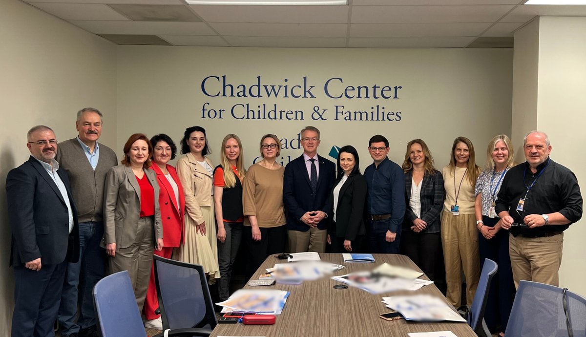 The #RadyChildrens Chadwick Center for Children & Families had the honor of hosting a group of key leaders from Ukraine.🇺🇦 Their goal was to understand & adopt best practices for addressing child traumatic stress. We're honored they chose to learn from the Chadwick Center.💙