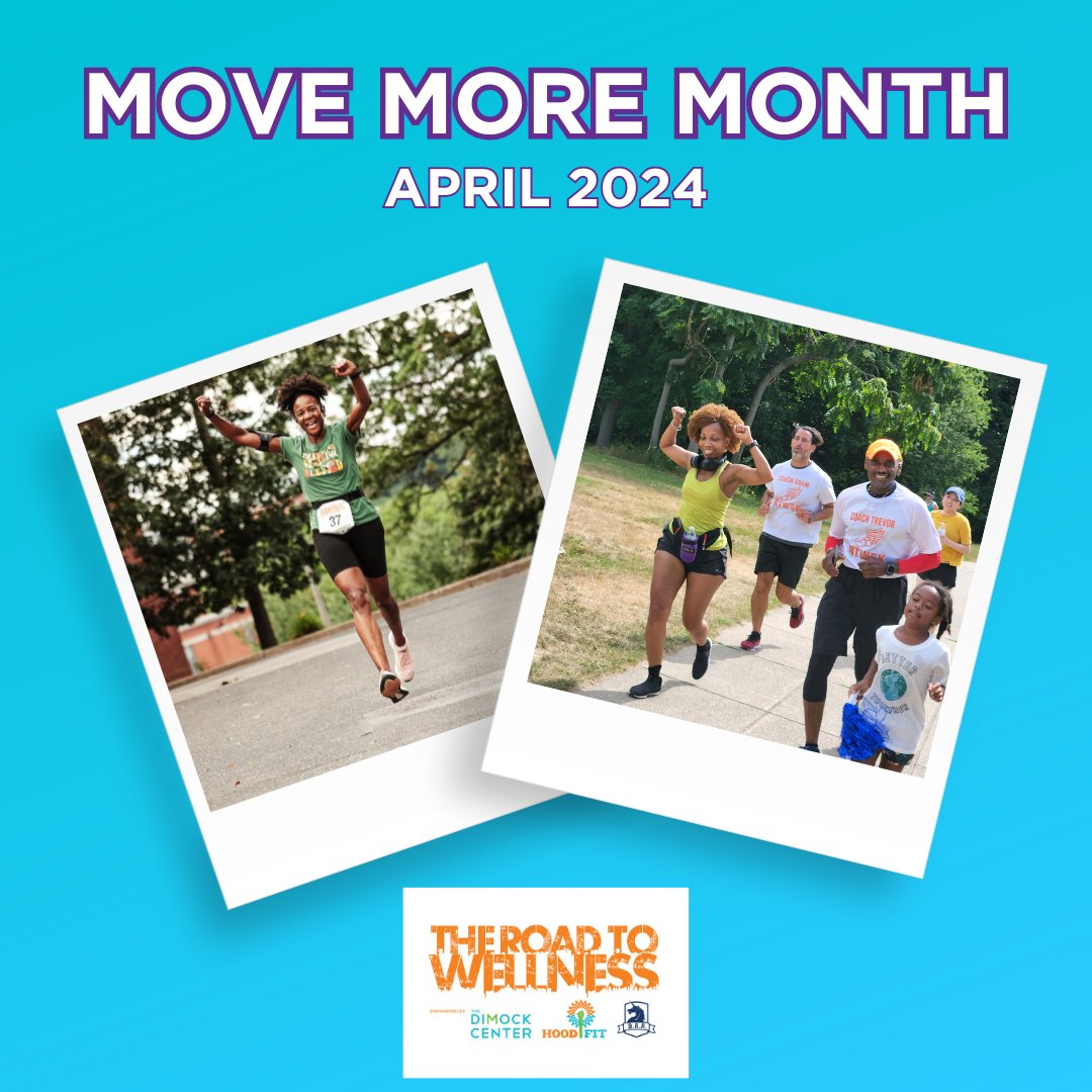 April is Move More Month! This month we encourage everyone to get active! Moving more can help improve cardiovascular health, increase strength and flexibility, boost energy levels, and so much more. Plus, it’s a great way to relieve stress and improve your mood. 

#MoveMoreMonth