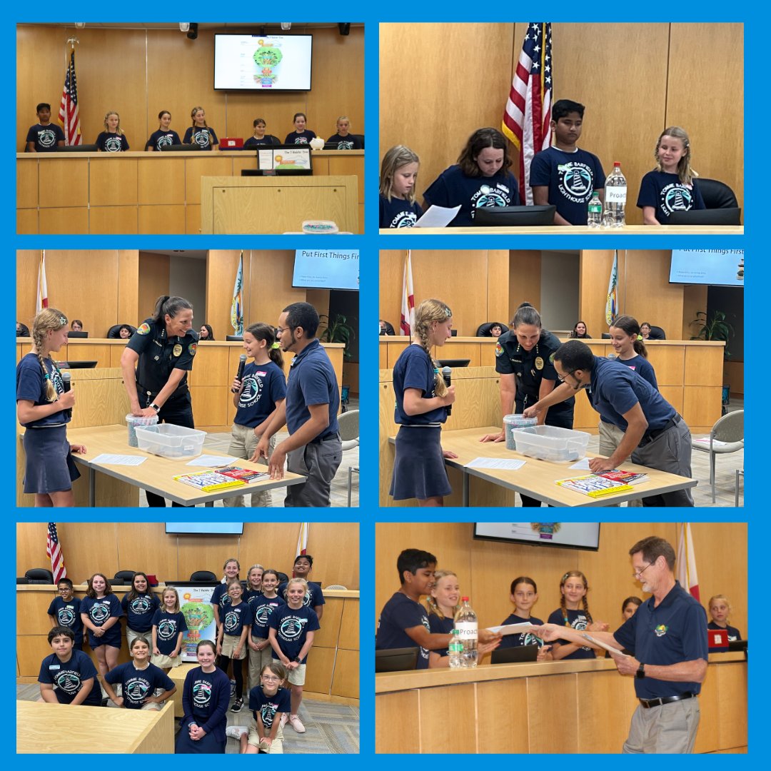 On Wednesday, April 10, 2024, the Tommie Barfield Elementary School's Student Lighthouse attended the City of Marco Island Lunch and Learn to share their presentation on “The 7 Habits of Highly Effective People” with the Marco Island Police Department and City Hall employees.