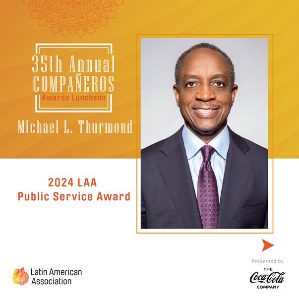 This afternoon DeKalb County CEO Michael L. Thurmond was awarded the 2024 LAA Public Service Award during the LAA’s Annual Compañeros Awards Luncheon! #Companeros24